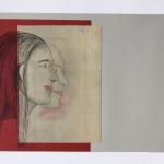 Schulprojekt "Selbstporträt" - Kohlezeichnung/Collage